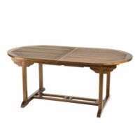 Table de jardin extensible en teck huilé 8/10 personnes l240-Teck-Marron-MACABANE