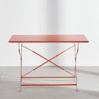 Table de jardin pliable en acier terracotta