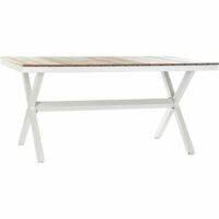 Table de jardin rectangulaire en aluminium effet bois-Aluminium-Blanc-ReCollection