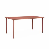 Table de jardin rectangulaire en métal terracotta 6 à 8 places-Métal-Rouge-sweeek
