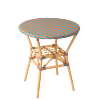 Table de jardin ronde en rotin tressé orange 70 x 70--Orange-Jolipa