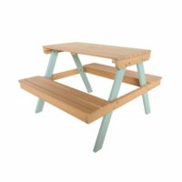 Table de pique-nique bois enfant 2 places vert de gris-Bois-Vert-sweeek