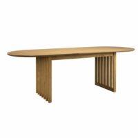 Table de repas extensible ovale en bois de chêne clair-Bois-Marron-Dutchbone