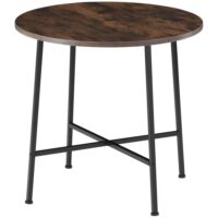 Table de salle à manger style industriel 80 x 76 cm bois foncé-Bois-Marron-Tectake
