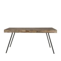 Table en bois marron-Bois-Marron-White label
