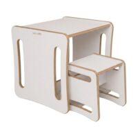 Table et chaise biggy 2 en 1 pour enfant--Blanc-Tupti.wood