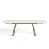 Table extensible 8-10 personnes céramique effet marbre blanc 180cm-Céramique-Blanc-Sia Home