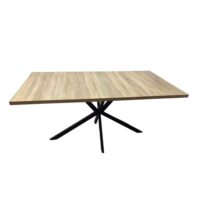 Table extensible 8 personnes effet bois 200cm-Bois-Marron-Concept Usine