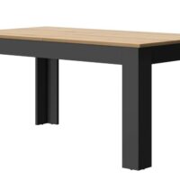 Table extensible effet bois et noir 6 à 8 places-Bois-Marron-CAMIF