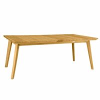 Table extensible rectangulaire teck massif 190/290 cm-Teck-Marron-TECK Attitude