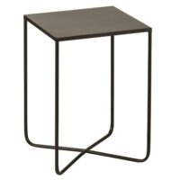 Table gigogne en métal avec pied en croix noir 35 x 35-Métal-Noir-Jolipa