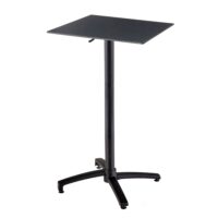 Table haute de terrasse 60x60 cm inclinable stratifié noir-Lin-Noir-Oviala