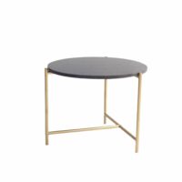 Table métallisée en marbre et fer noir.-Métal-Noir-RNT by Really Nice Things