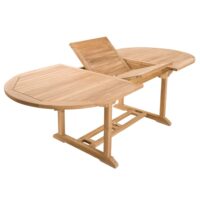 Table ovale extensible 180/240 cm en teck - gardena-Teck-Marron-Maison et Styles