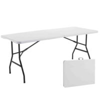 Table pliante 180 cm blanche en pehd - 8 places--Blanc-Oviala