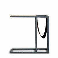Table porte-revues en marbre noir--Noir-PIB