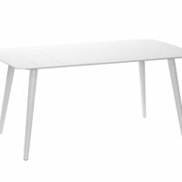 Table rectangulaire esprit bord de mer aluminium blanc-Aluminium-Blanc-Jardiline
