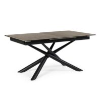 Table rectangulaire extensible en céramique 6/8 places l160/220-Céramique-Noir-Bizzotto