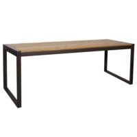 Table repas 180 cm en bois massif clair-Bois-Marron-Mathi Design