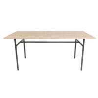 Table repas chêne et métal rectangulaire 180 cm-Métal-Beige-Grenier Alpin