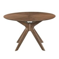 Table repas ronde 120 cm placage noyer--Marron-Zago