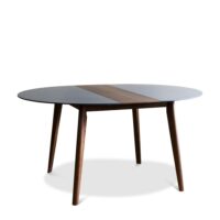 Table scandinave à rallonge en bois marron et bleu-Bois-Marron-PIB