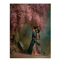 Tableau avec cerisier et couple alu-dibond multicolore  15x20 cm--Multicolore-Un Jour Un Désert
