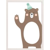 Tableau enfant en bois format vertical forest friends-Bois-Marron-ReCollection