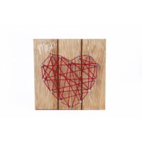 Tableau motif cœur 10 x 10 cm rouge--Rouge-Heart of the home