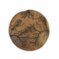 Tableau mural en bois marron et noir Ø 50 cm-MOYCOR