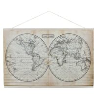 Tableau toile mappemonde 100x94cm--Blanc-The Home Deco Factory