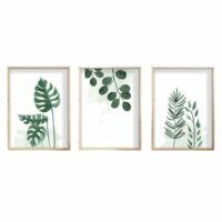 Tableau végétal minimaliste – détail feuillage ( lot de 3)--Vert-Pier import