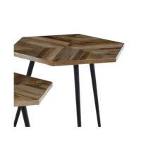 Tables basses hexagonales--Marron-Zago