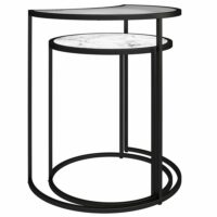 Tables gigognes en effet marbre/verre-Verre-Blanc-Dorel Home