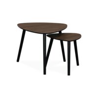 Tables gigognes scandinaves (x2) en mdf noyer--Marron-sweeek