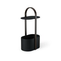 Tablette d'appoint avec rangement câbles bois et métal-Métal-Noir-Umbra