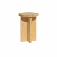 Tabouret bas en bois massif naturel 42 cm Verni-Bois-Marron-Naan Furniture