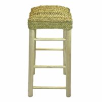 Tabouret de bar avec assise en fibres naturelles 74 cm-Fibre-Beige-NATYAL