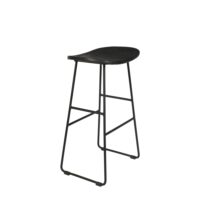 Tabouret de bar bois noir-Bois-Noir-White label