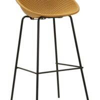 Tabouret de bar d'extérieur en plastique jaune