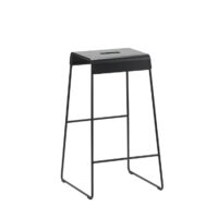 Tabouret de bar en acier laqué noir--Noir-Zone Denmark