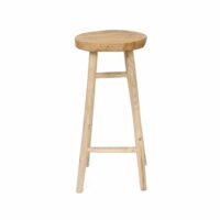 Tabouret de bar en bois de teck de couleur marron 35 x 35 x 75 cm-Teck-Beige-Bazar Bizar