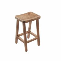 Tabouret de bar en teck massif-Teck-Marron-Manufactori