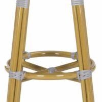 Tabouret de bar extérieur en osier polyethylene gris/blanc--Gris-Safavieh