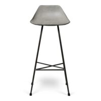Tabouret de bar industriel en béton gris et acier noir - 93.5x44cm-Béton-Gris-Lyon Béton