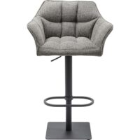 Tabouret de bar réglable gris et acier--Gris-Kare Design