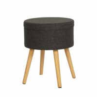 Tabouret de rangement en gris fonce 45x36x36--Gris-Mobili Rebecca