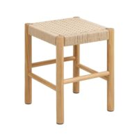 Tabouret en bois et assise tressée l80-Bois-Beige-Hellin
