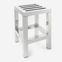 Tabouret en inox pour pièces humides-Inox-Noir-Bath Bazaar