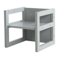 Tabouret enfant réversible en bois laqué gris-Bois-Gris-roba